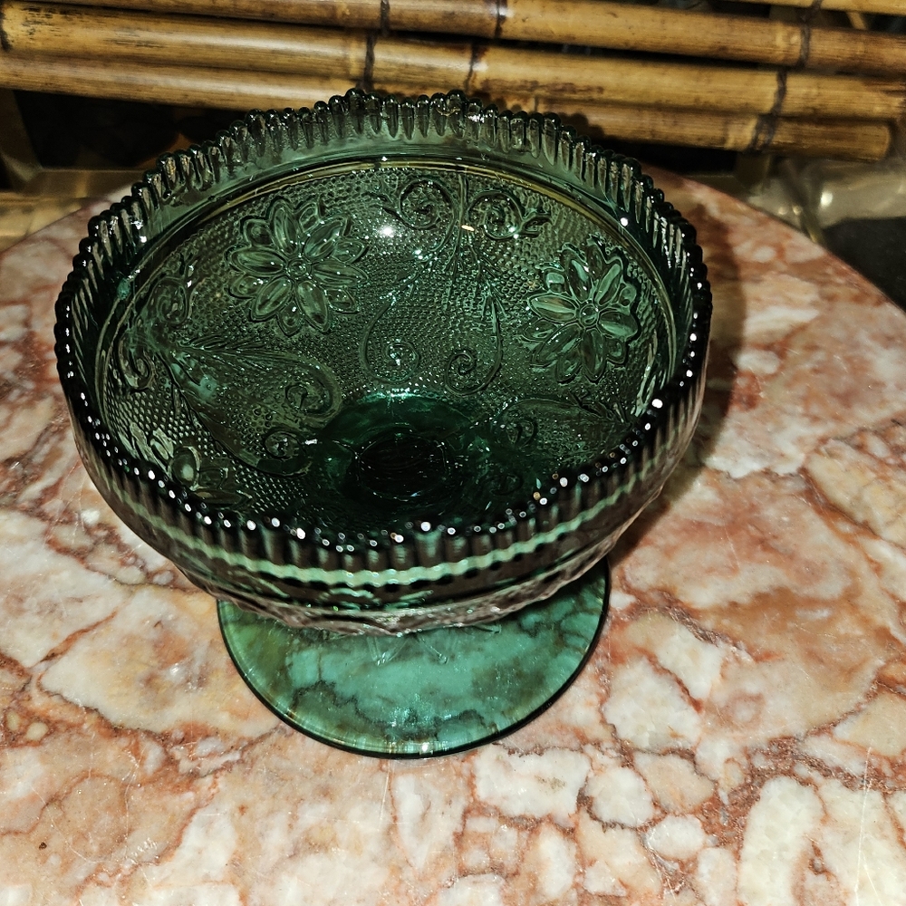 Indiana Glass Spruce Green Sherbert Dish - Picture 3 of 4